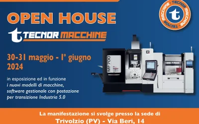 Dal 30 Maggio al 1° giugno 2024, saremo all’Open House TecnorMacchine